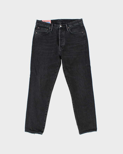 Acne Studios Bla Konst 1996 Used Black Metal Tapered Slim Jeans - W32 L28