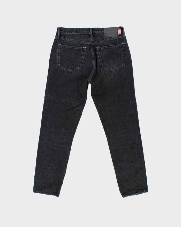 Acne Studios Bla Konst 1996 Used Black Metal Tapered Slim Jeans - W32 L28