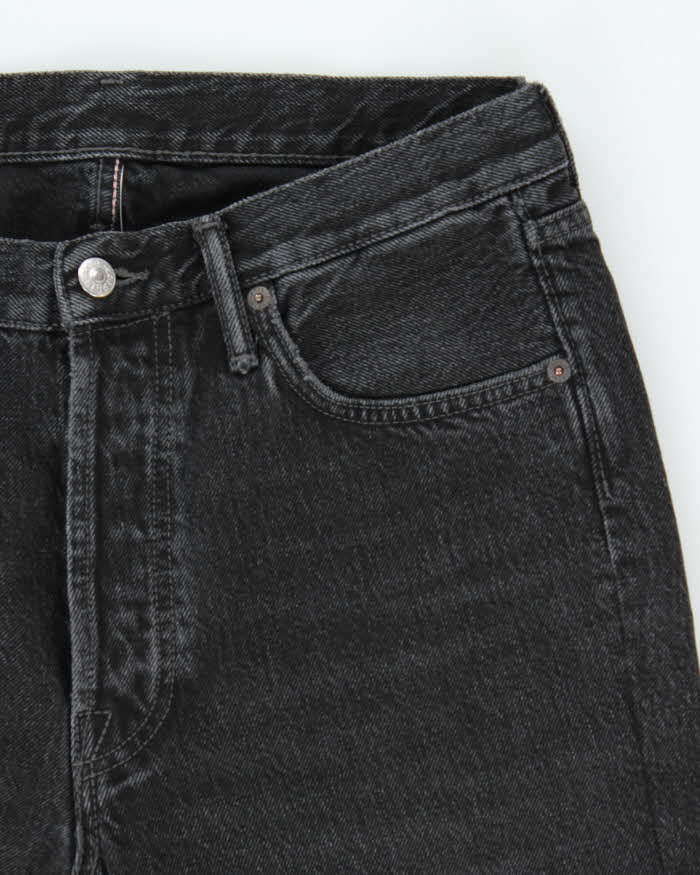 Acne Studios Bla Konst 1996 Used Black Metal Tapered Slim Jeans - W32 L28