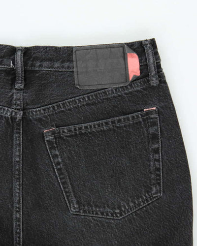 Acne Studios Bla Konst 1996 Used Black Metal Tapered Slim Jeans - W32 L28