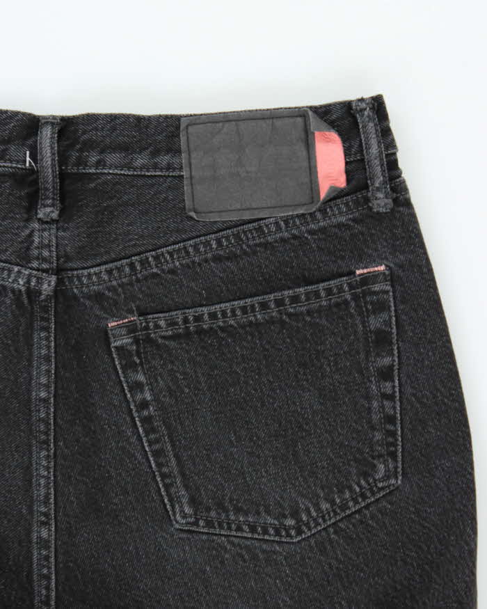 Acne Studios Bla Konst 1996 Used Black Metal Tapered Slim Jeans - W32 L28