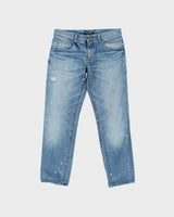 Vintage Dolce &amp; Gabbana Light Denim Distressed Slim Fit Jeans - W32 L29
