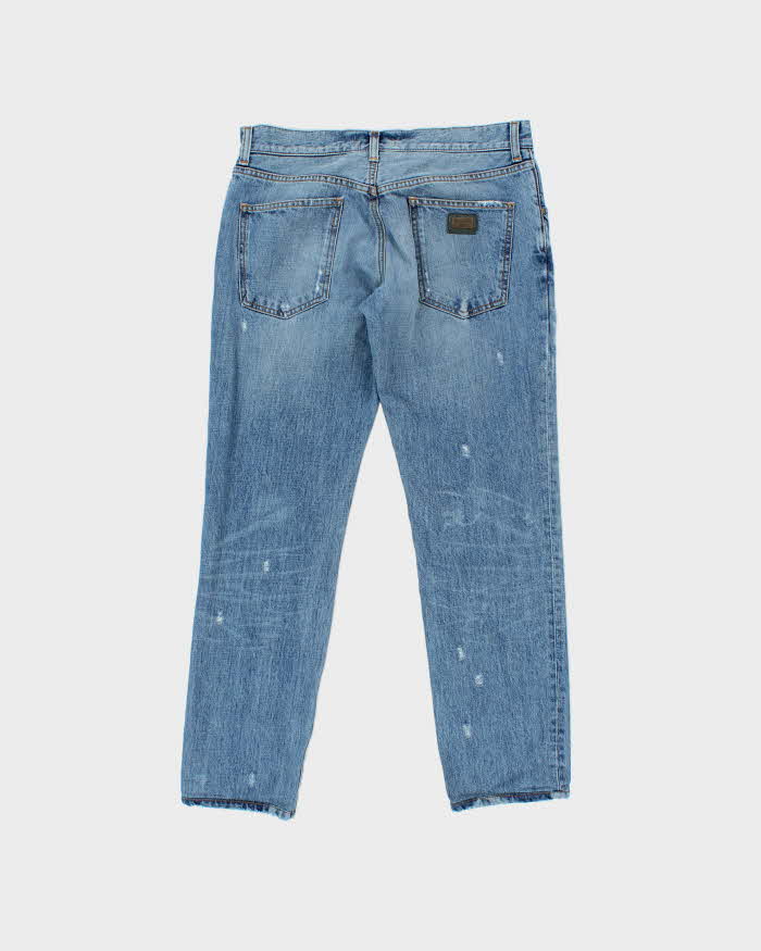 Vintage Dolce &amp; Gabbana Light Denim Distressed Slim Fit Jeans - W32 L29
