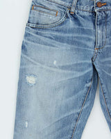Vintage Dolce &amp; Gabbana Light Denim Distressed Slim Fit Jeans - W32 L29