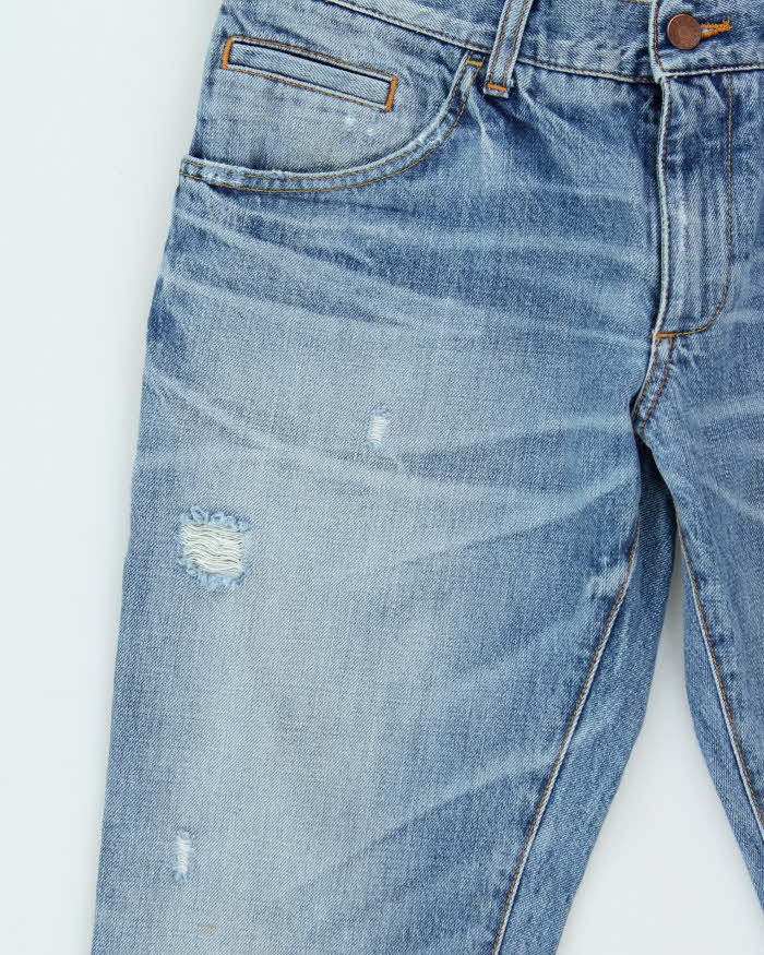 Vintage Dolce &amp; Gabbana Light Denim Distressed Slim Fit Jeans - W32 L29