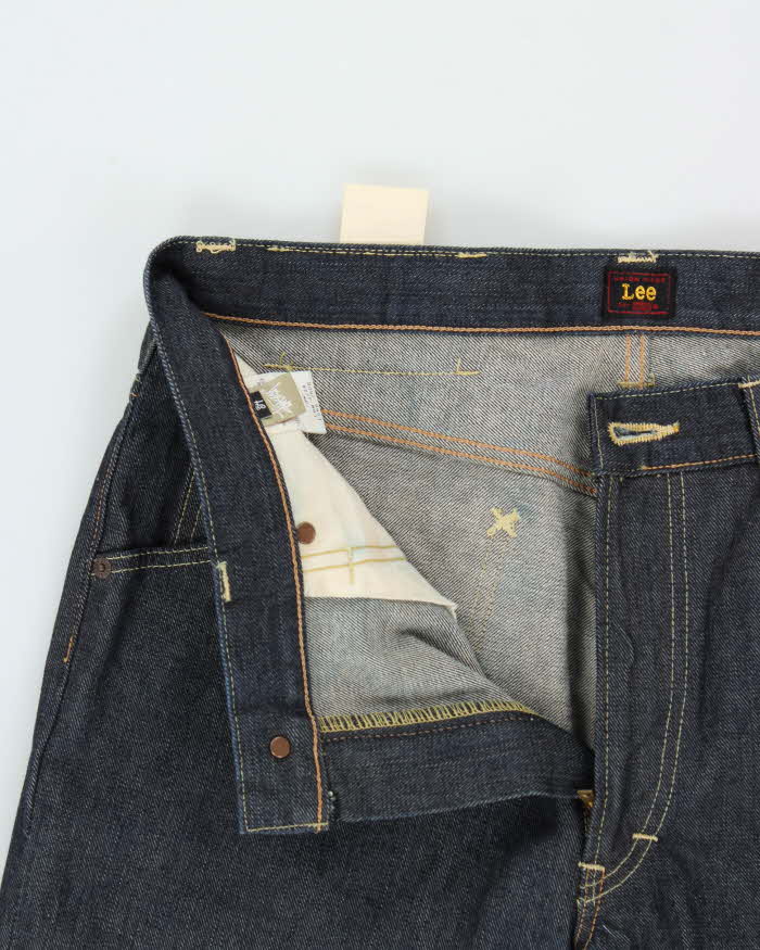 Deadstock Lee x Stussy Raw Japanese Denim Slim Straight Leg Jeans - W34 L32
