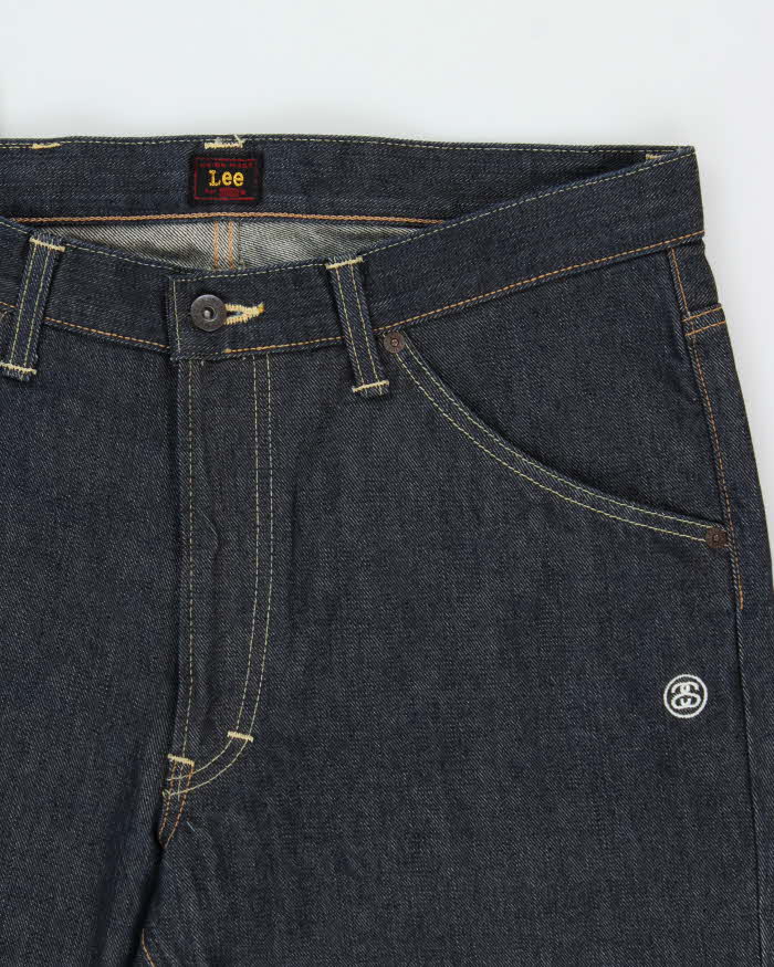 Deadstock Lee x Stussy Raw Japanese Denim Slim Straight Leg Jeans - W34 L32