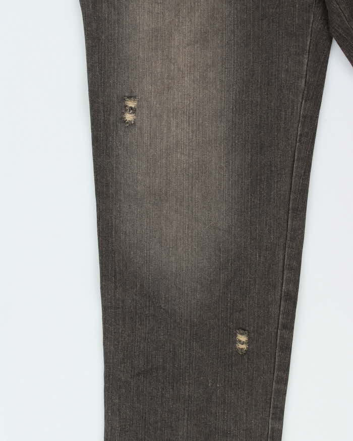 Deadstock With Tags Vintage Y2K 00s Black Dragon Dog Town Embroidered Wide Leg Jeans - W32 L32