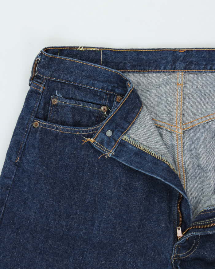 Vintage 1970s Levi's 502 16 Stamped Made In USA Raw Denim Selvedge Edge Straight Leg Tapered Jeans - W38 L34