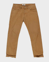 Naked &amp; Famous Weird Guy Duck Canvas Selvedge Tan Straight Leg Denim Jeans - W36 L34