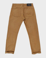 Naked &amp; Famous Weird Guy Duck Canvas Selvedge Tan Straight Leg Denim Jeans - W36 L34