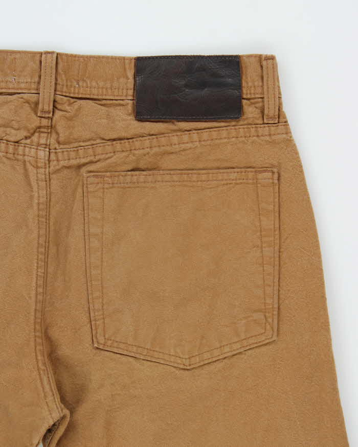 Naked &amp; Famous Weird Guy Duck Canvas Selvedge Tan Straight Leg Denim Jeans - W36 L34