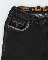 Vintage Y2K 00s Rock Revival Contrast Stitch Rey Straight Leg Denim Jeans - W36 L28
