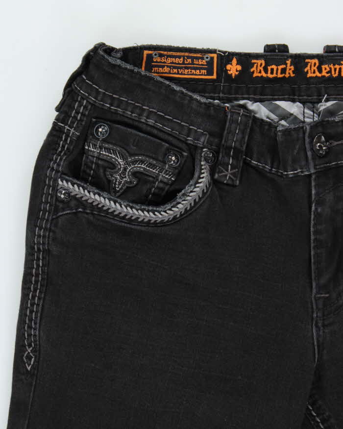 Vintage Y2K 00s Rock Revival Contrast Stitch Rey Straight Leg Denim Jeans - W36 L28