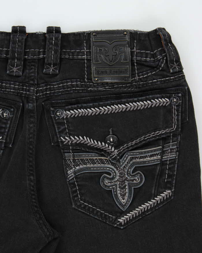 Vintage Y2K 00s Rock Revival Contrast Stitch Rey Straight Leg Denim Jeans - W36 L28