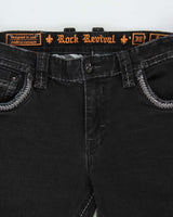 Vintage Y2K 00s Rock Revival Contrast Stitch Rey Straight Leg Denim Jeans - W36 L28