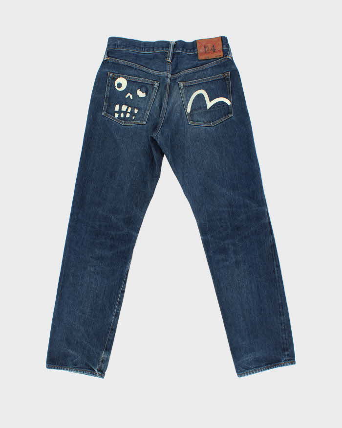 Vintage Y2K 00s Evisu 'Did Everything' Japanese Denim Straight Leg Jeans - W30 L31