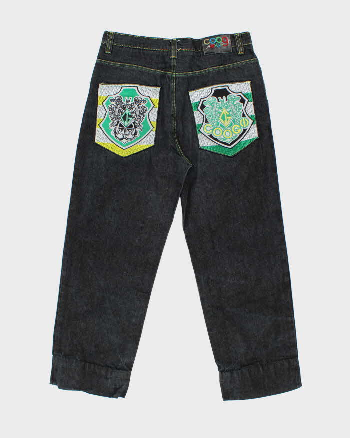 Vintage Y2K 00s Coogi Embroidered Stone Wash Denim Wide Leg Jeans - W34 L28