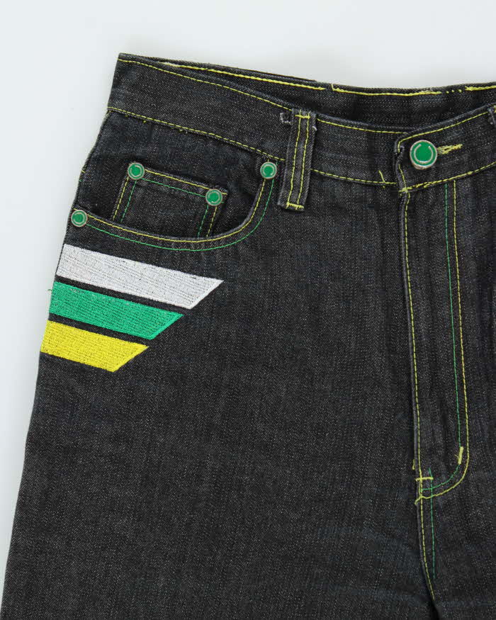 Vintage Y2K 00s Coogi Embroidered Stone Wash Denim Wide Leg Jeans - W34 L28