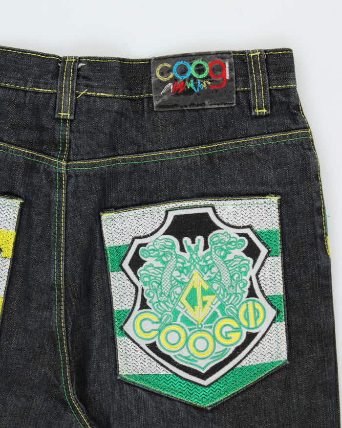 Vintage Y2K 00s Coogi Embroidered Stone Wash Denim Wide Leg Jeans - W34 L28