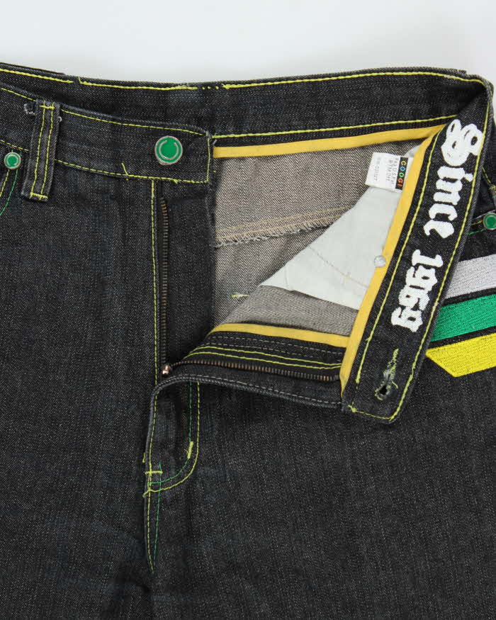 Vintage Y2K 00s Coogi Embroidered Stone Wash Denim Wide Leg Jeans - W34 L28