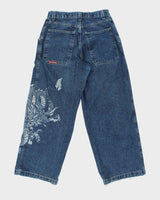 Vintage 1990s JNCO Dragon Super Wide Leg Baggy Denim Jeans - W33 L30