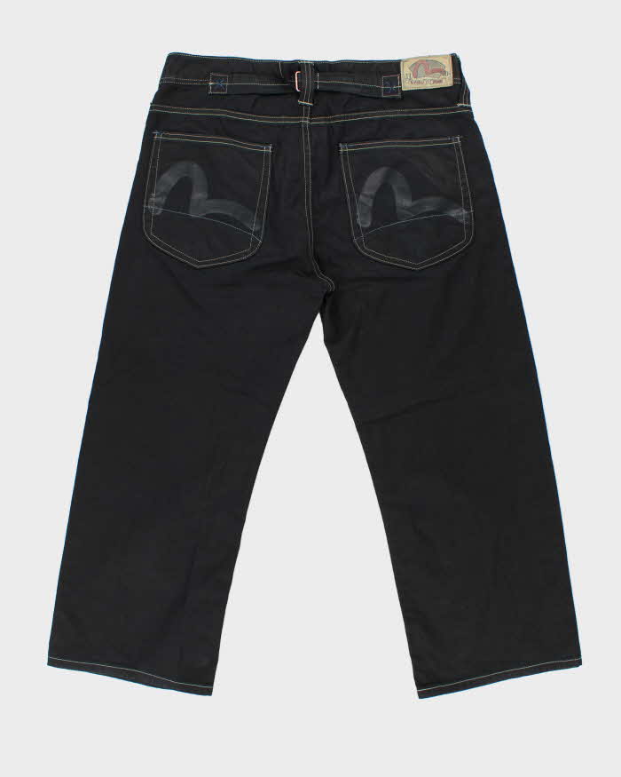 Vintage Y2K 00s Evisu x Puma Black Wide Leg Denim Jeans - W36 L26