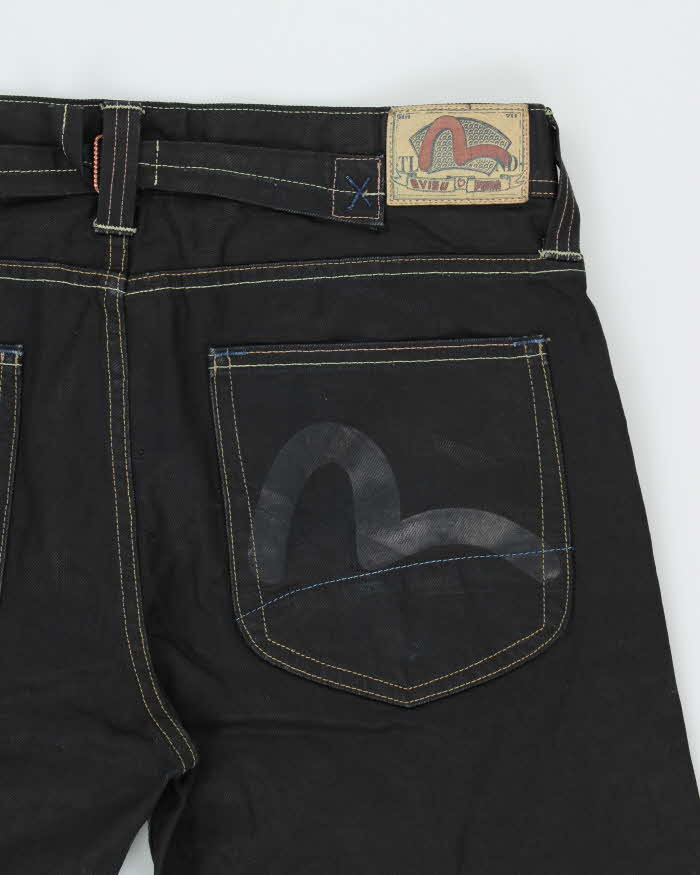 Vintage Y2K 00s Evisu x Puma Black Wide Leg Denim Jeans - W36 L26
