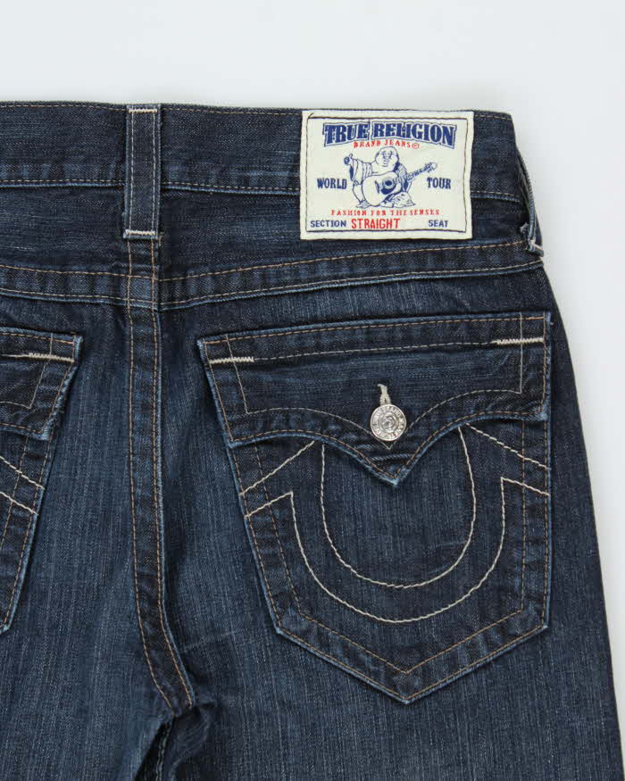 Vintage True Religion Flap Pocket Indigo Straight Leg Denim Jeans - W34 L34