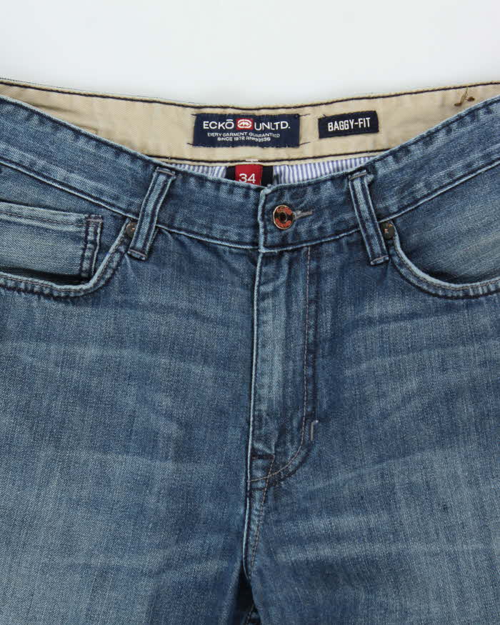 Vintage Y2K 00s Ecko UNLTD Baggy Fit Wide Leg Denim Jeans - W34 L32