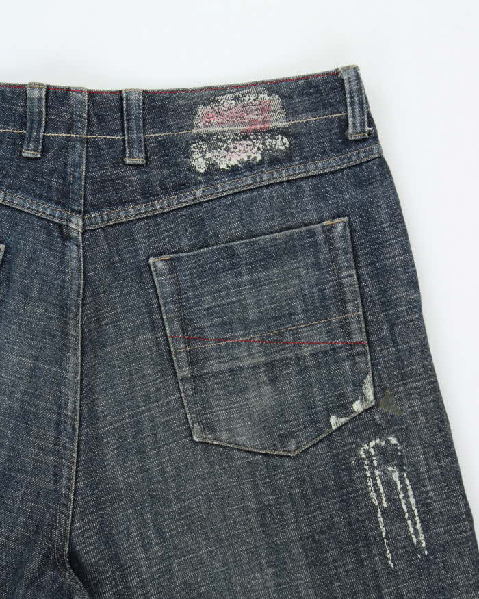 Vintage Y2K 00s Ecko UNLTD Complex Denim Foundry Indigo Wide Leg Jeans - W34 L31