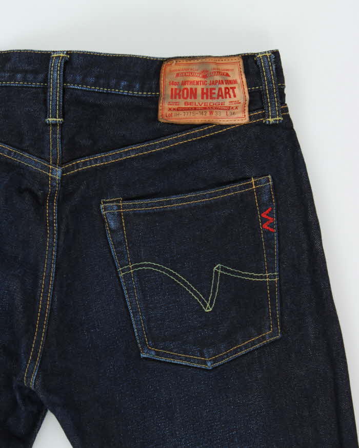 Vintage Iron Heart 777 Selvedge Slim Tapered Jeans - W33 L36