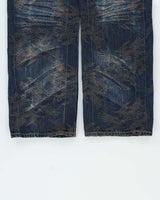 Vintage Y2k 00s Nikishi Denim Embroidered Wide Leg Jeans - W40 L32