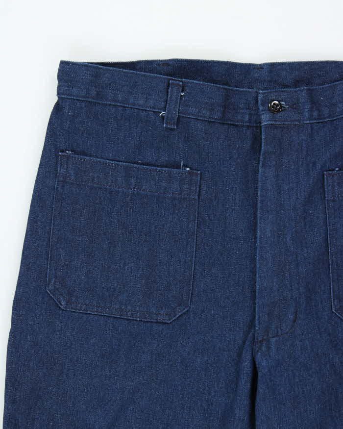 Vintage 1996 U.S Navy Service Indigo Denim Wide Leg Flared Jeans - W34 L28