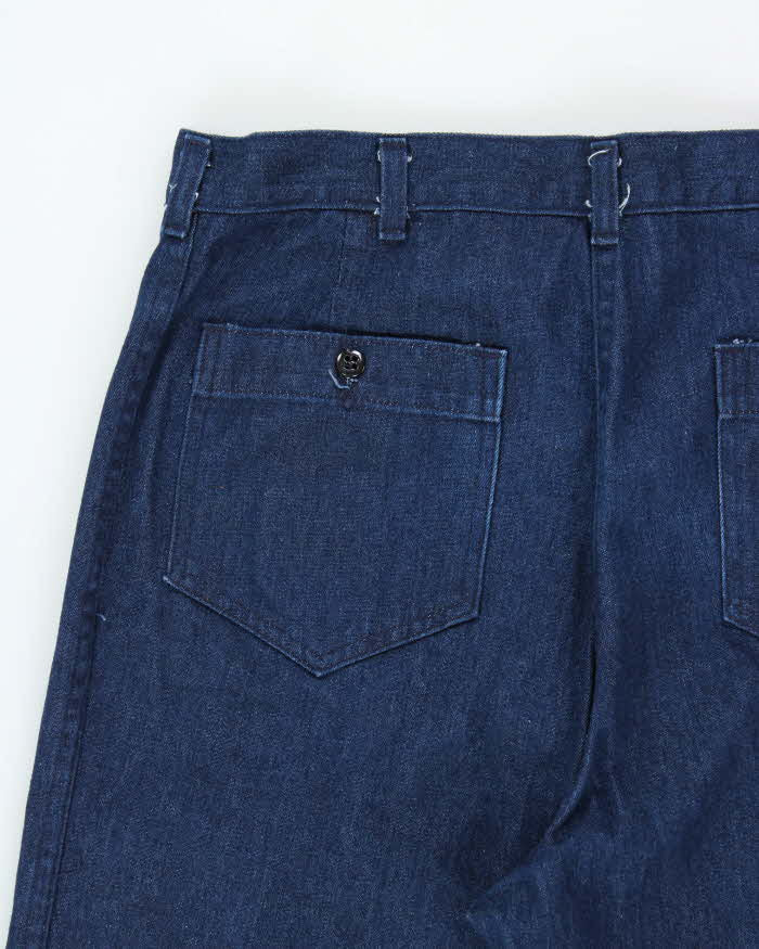 Vintage 1996 U.S Navy Service Indigo Denim Wide Leg Flared Jeans - W34 L28