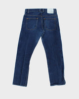 Vintage Mr. Clarke Made In USA Indigo Denim Kevlar Blend Straight Leg Biker Jeans - W33 L30