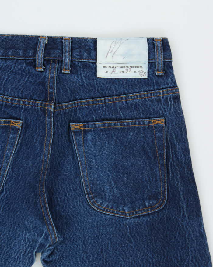 Vintage Mr. Clarke Made In USA Indigo Denim Kevlar Blend Straight Leg Biker Jeans - W33 L30