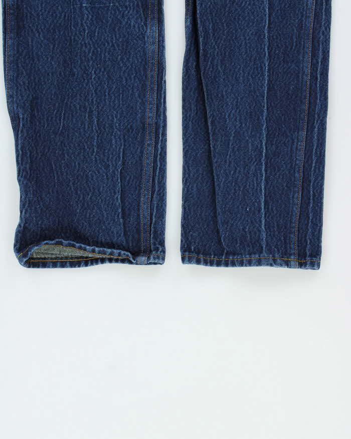 Vintage Mr. Clarke Made In USA Indigo Denim Kevlar Blend Straight Leg Biker Jeans - W33 L30