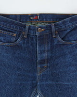 Vintage Mr. Clarke Made In USA Indigo Denim Kevlar Blend Straight Leg Biker Jeans - W33 L30