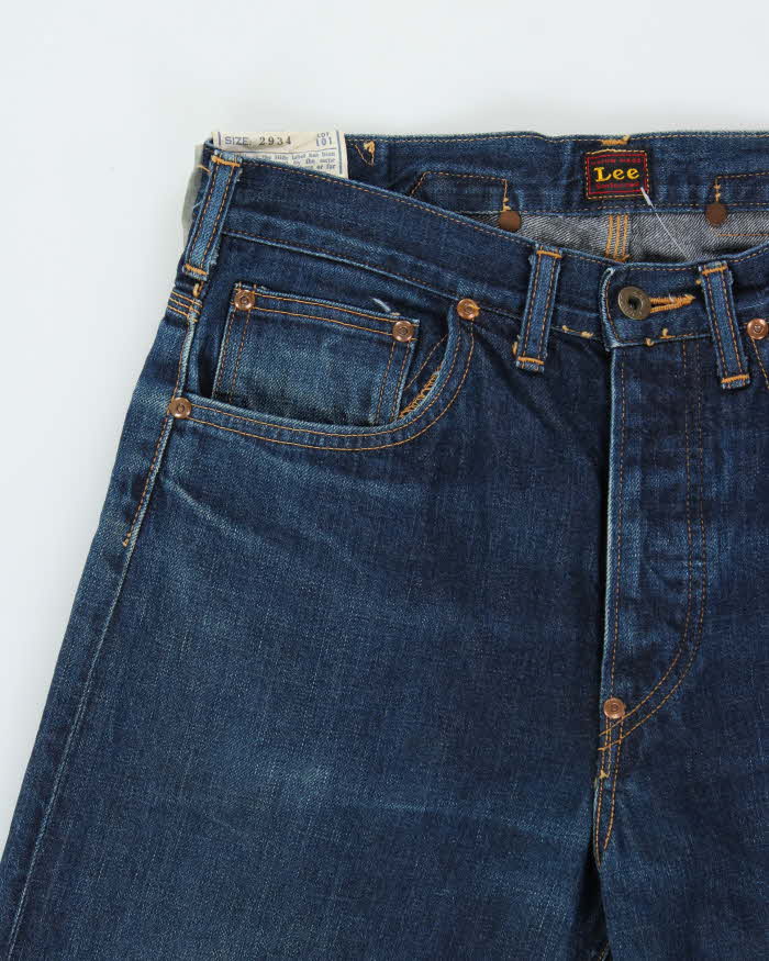 Vintage 00s Lee 17101 Horsehair Patch Japanese Selvedge Denim Straight Leg Jeans - W30 L29