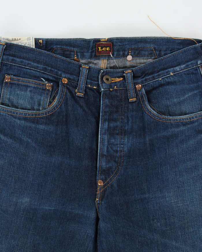 Vintage 00s Lee 17101 Horsehair Patch Japanese Selvedge Denim Straight Leg Jeans - W30 L29