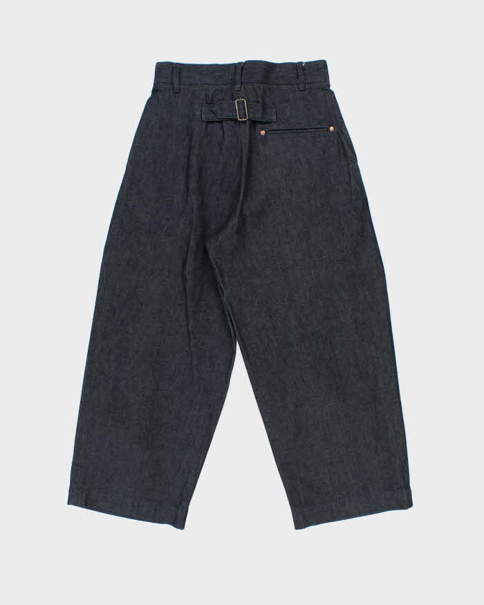 Vintage TWW Union Slack Pleated Raw Japanese Denim High Waisted Wide Leg Jeans - W30 L25