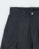 Vintage TWW Union Slack Pleated Raw Japanese Denim High Waisted Wide Leg Jeans - W30 L25