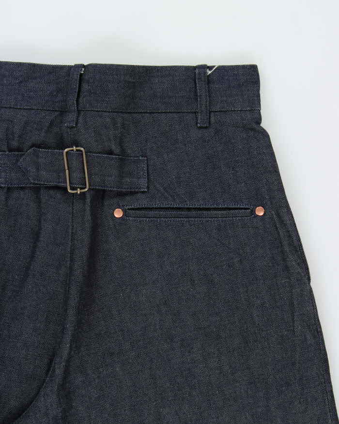 Vintage TWW Union Slack Pleated Raw Japanese Denim High Waisted Wide Leg Jeans - W30 L25