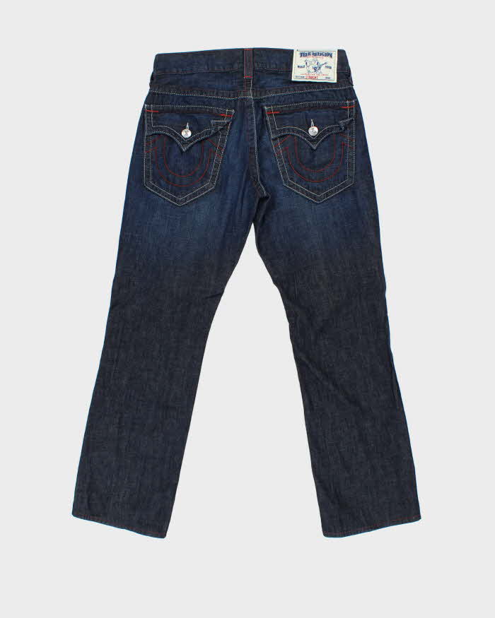 Vintage True Religion Straight Flap Indigo Tonal Denim Jeans - W34 L30