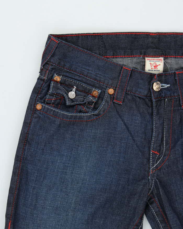 Vintage True Religion Straight Flap Indigo Tonal Denim Jeans - W34 L30