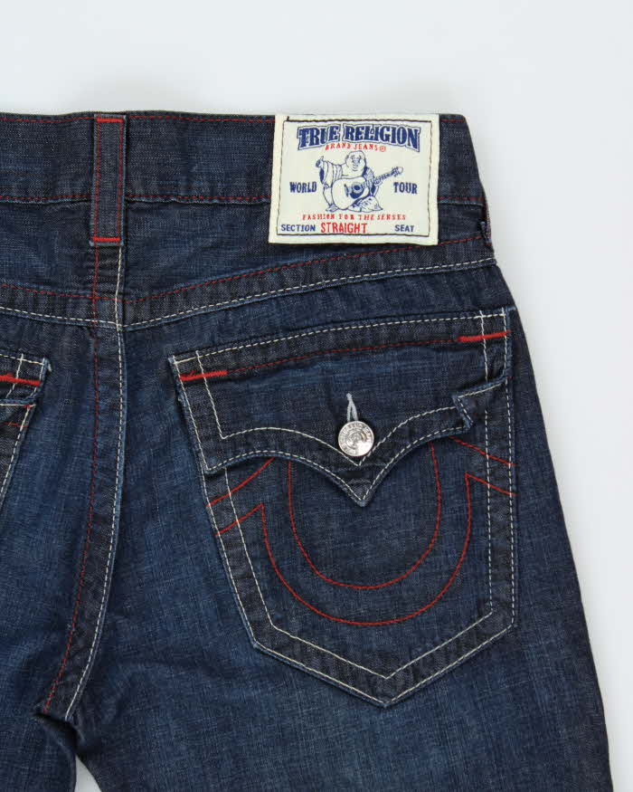 Vintage True Religion Straight Flap Indigo Tonal Denim Jeans - W34 L30