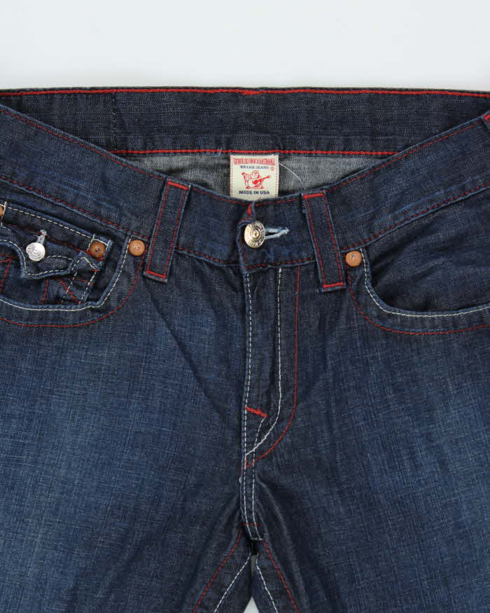 Vintage True Religion Straight Flap Indigo Tonal Denim Jeans - W34 L30