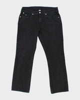 Vintage True Religion Straight Flap Black Denim Jeans - W38 L34