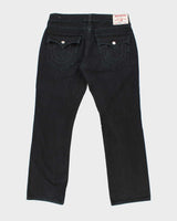Vintage True Religion Straight Flap Black Denim Jeans - W38 L34